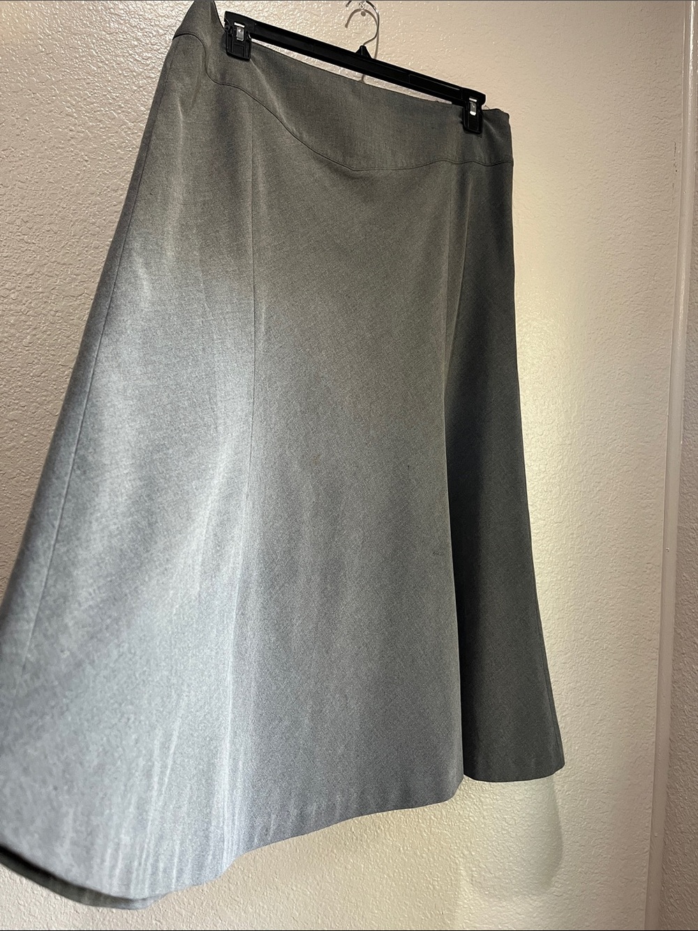 ie Gray A-Line Midi Skirt Sz 16 Flowy Career Office Business Chic Whimsigoth - Picture 6 of 9